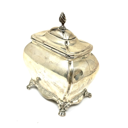 8 - Antique silver tea caddy chester silver hallmarks weight 186g