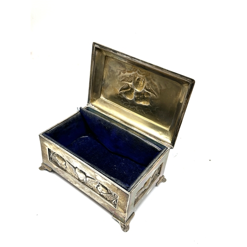 10 - An Edwardian repousse silver trinket box with Reynolds angels decoration London 1903 by William Comy... 