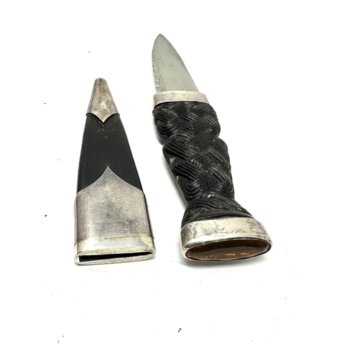 11 - Vintage Scottish Sterling Silver Mounted Sgian Dubh Dirk, Citrine Stone, Glasgow hallmarks measures ... 