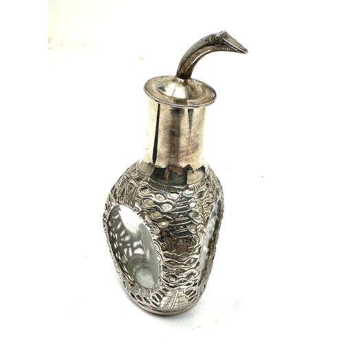 12 - Chinese Sterling silver vinegar / oil bottle measures approx height 11cm