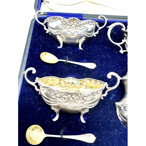 17 - Fine antique boxed silver 11 piece cruet set Birmingham silver hallmarks silver weight 400g