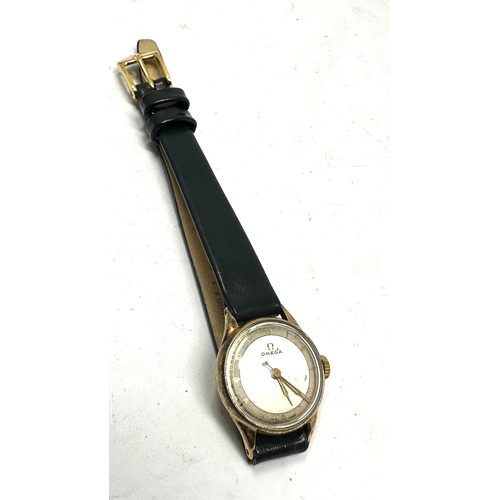 421 - Vintage 14ct gold ladies Omega wristwatch the watch is ticking