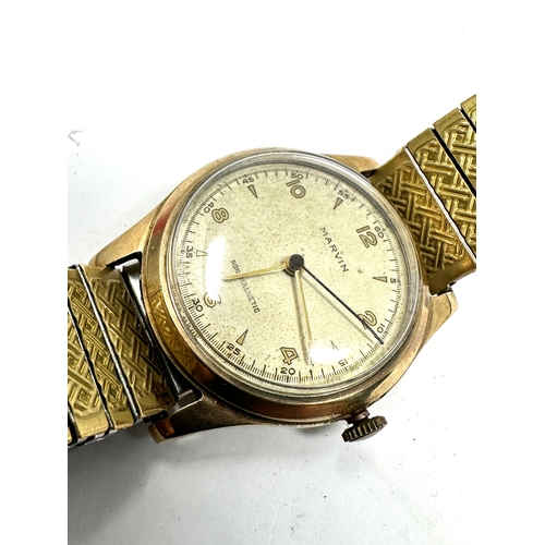 429 - Vintage 1950s 9ct gold Marvin presentation wristwatch the watch is ticking