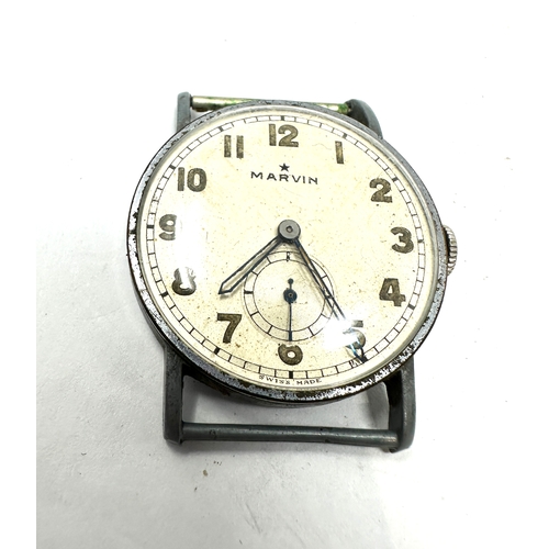 430 - Vintage  Marvin gents  Military Style wristwatch the wathc is ticking