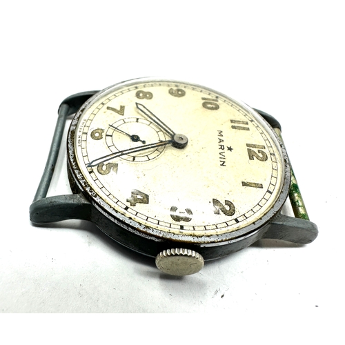 430 - Vintage  Marvin gents  Military Style wristwatch the wathc is ticking