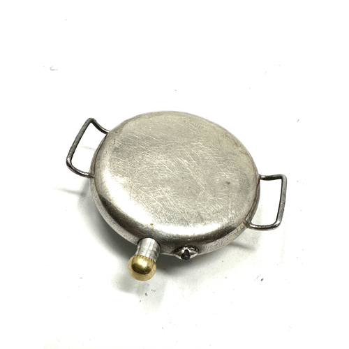 431 - ww1 silver cased trench watch the balance spins but not ticking case measures approx 33mm