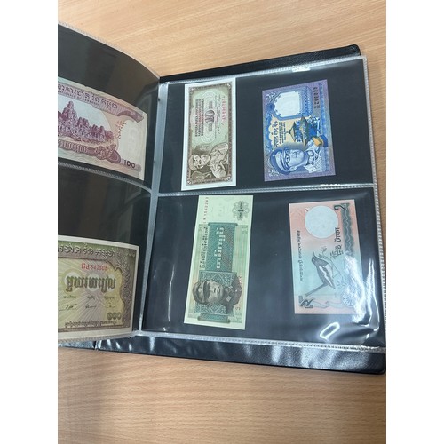 28 - Collection of 58 bank notes, 90% mint uncirculated, some very high values, world wide, plus some mil... 