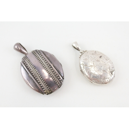 434 - Two Victorian silver decorative lockets (41g)