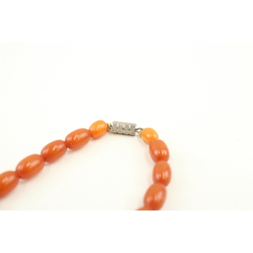 470 - An amber bead necklace (40g)