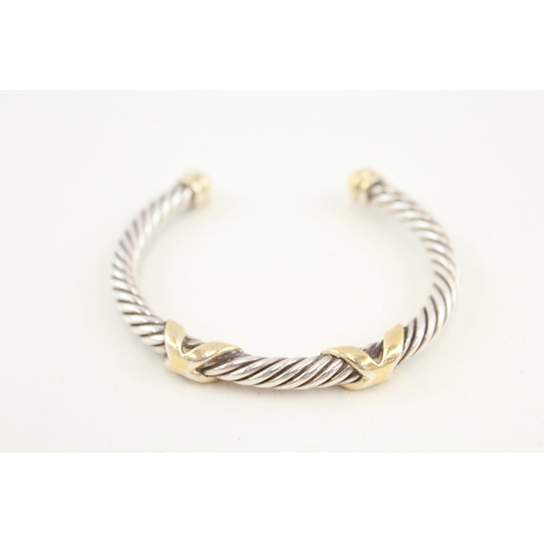 481 - A silver Links of London bangle with gold detailing (34g)