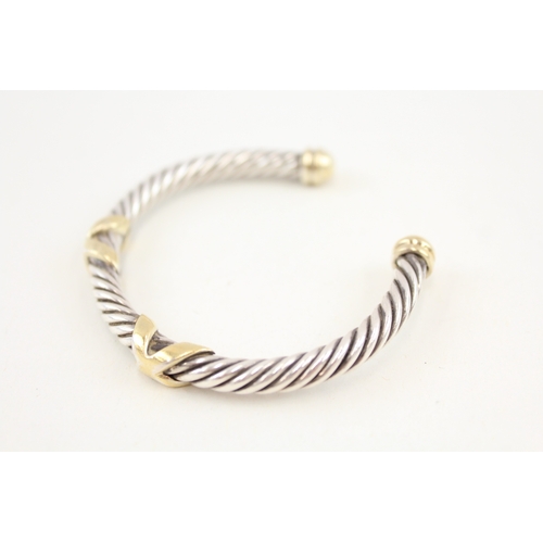 481 - A silver Links of London bangle with gold detailing (34g)