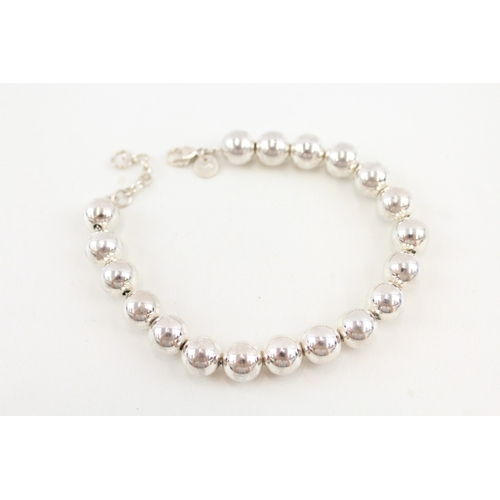 484 - A silver beaded bracelet by Tiffany and Co (22g)