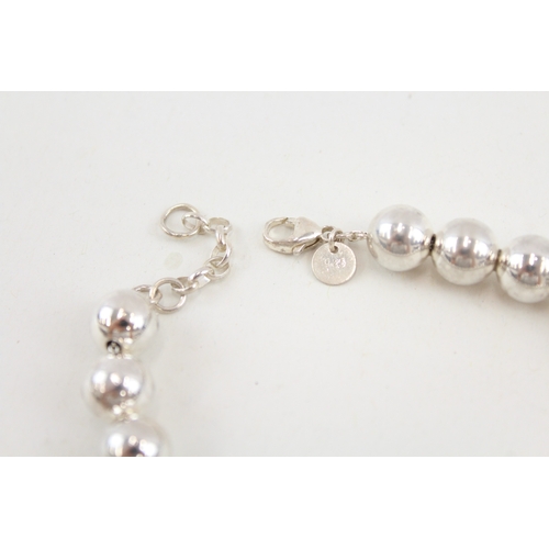 484 - A silver beaded bracelet by Tiffany and Co (22g)