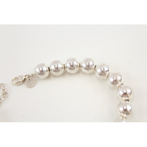 484 - A silver beaded bracelet by Tiffany and Co (22g)