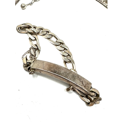 382 - Selection of vintage silver jewellery inc collar necklace id bracelet & bangle weight 80g