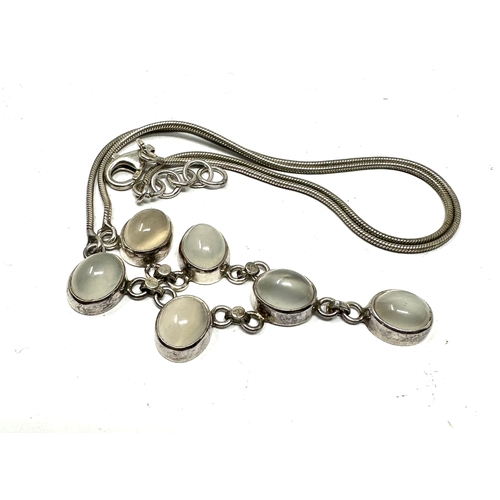 383 - Vintage silver moonstone necklace weight 13g