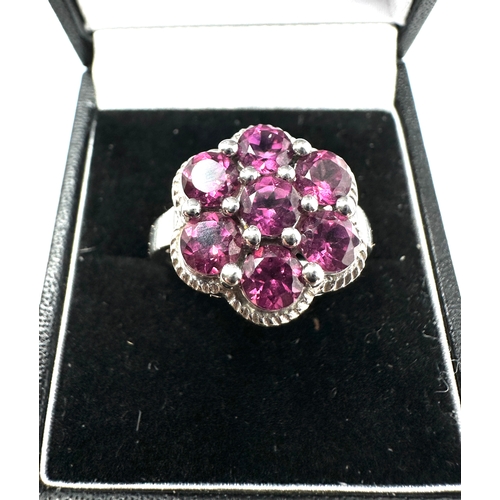 389 - TGGC Silver pink gemstone  ring