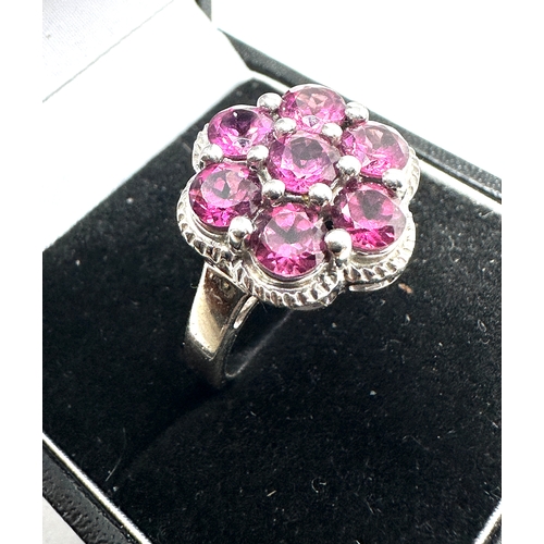 389 - TGGC Silver pink gemstone  ring