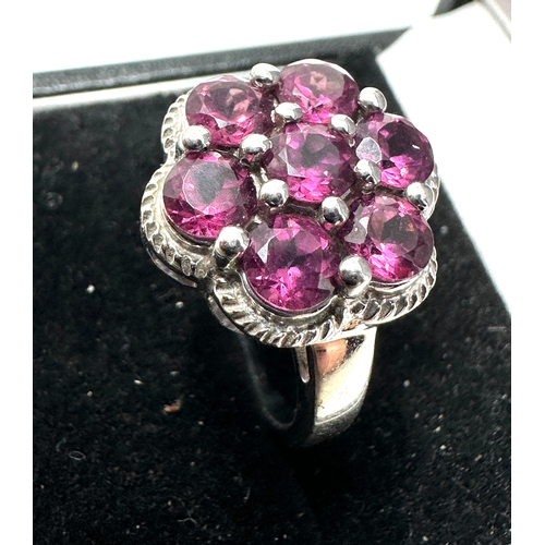 389 - TGGC Silver pink gemstone  ring