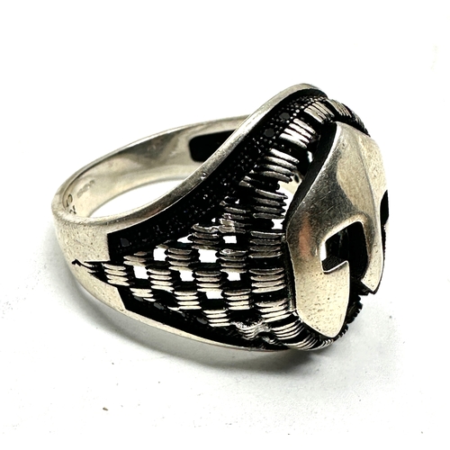 390 - Warrior Helmet Silver Men Ring weight 9g