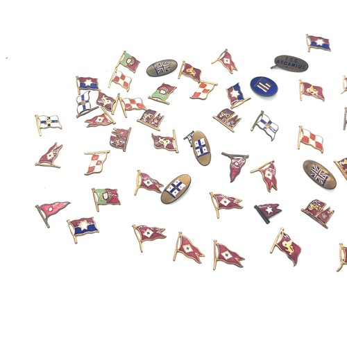 568 - Aprox. 50 vintage enamelled shipping line flags.  Could be mounted on cufflinks