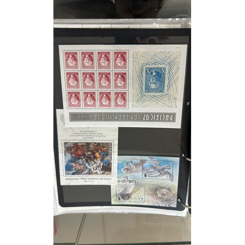 24 - Over 50 pages of collectable stamps including Sir Winston Churchill, Queen Elizabeth and Michael Jac... 