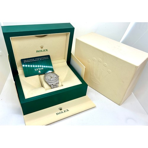 448 - Mens boxed Rolex 41mm Datejust diamond encrusted model, 126300 working working complete with box, pa... 