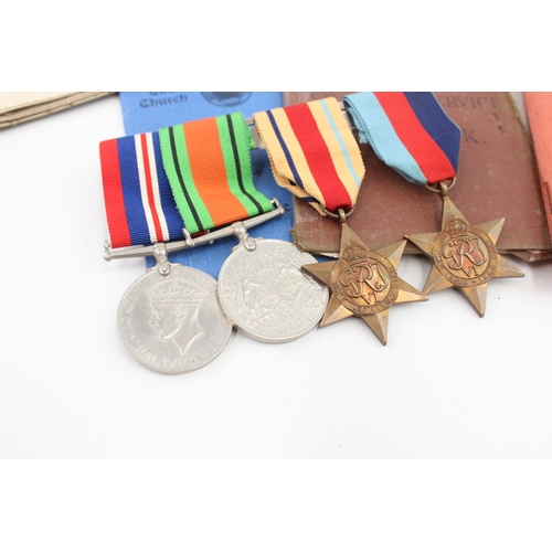 127 - WW2 Mounted Africa Star Medal Group & Original Paperwork Sgt Wallace RAOC REME