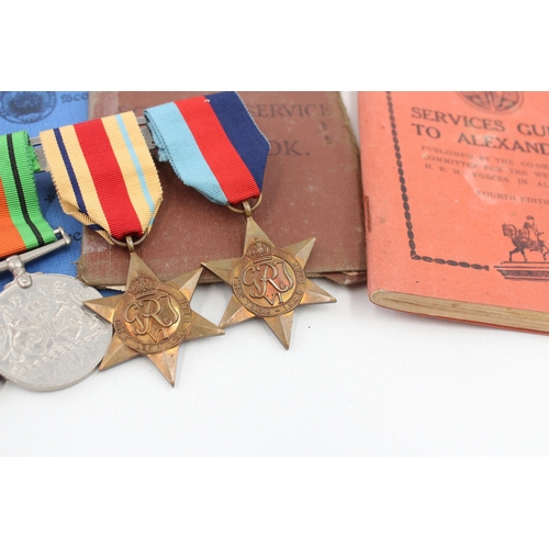 127 - WW2 Mounted Africa Star Medal Group & Original Paperwork Sgt Wallace RAOC REME