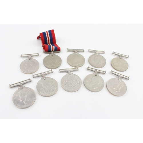 128 - WW2 War & Defence Medals x 10