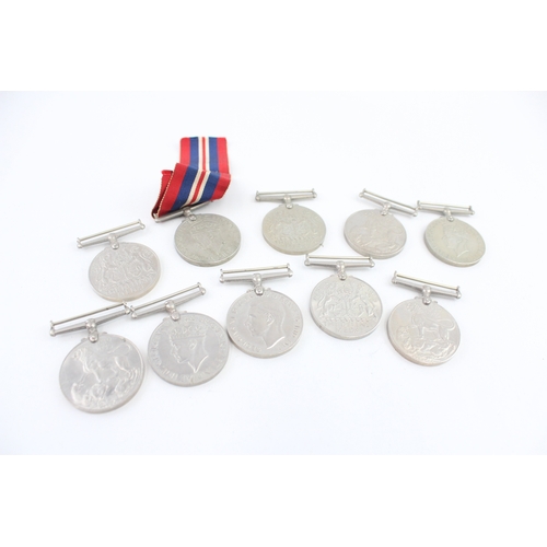 128 - WW2 War & Defence Medals x 10