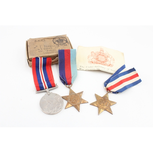 129 - Boxed WW2 Casualty Medal Group, Casualty Note Pte J. Mayfield x 3