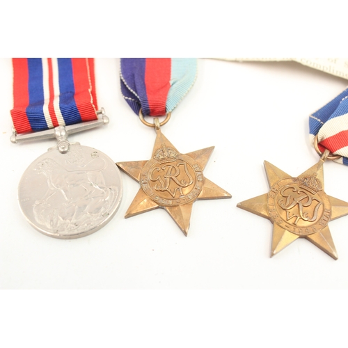 129 - Boxed WW2 Casualty Medal Group, Casualty Note Pte J. Mayfield x 3