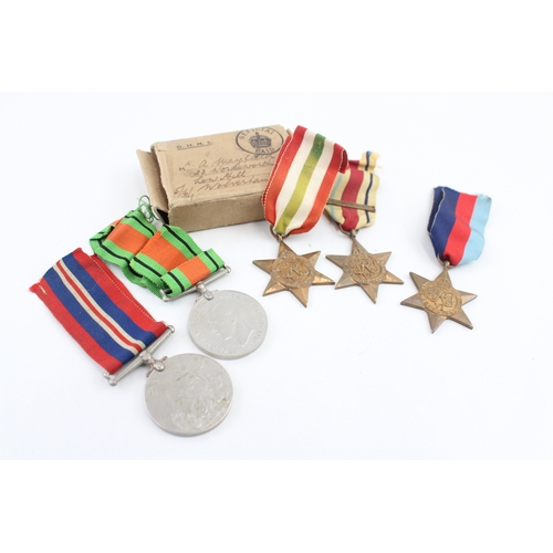 130 - Boxed WW2 Medals Inc Italy, Africa Stars, 1st Army Bar, Box To Mr A Mayfield x 5