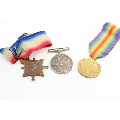 135 - WW1 1914-15 Star Trio Medals T4-109685 Dvr J. Edwards ASC x 3