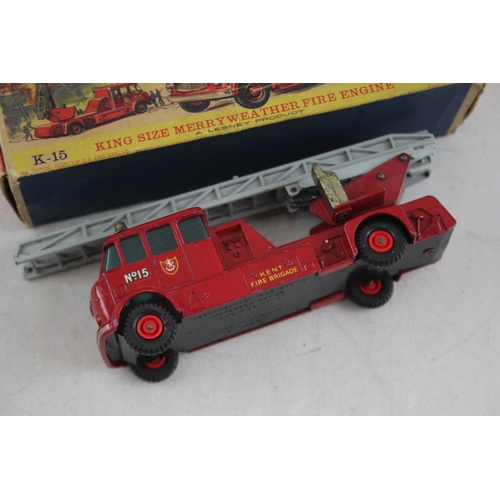 106 - Matchbox King Size Merryweather Fire Engine K 15 K15 Diecast Model Lesney