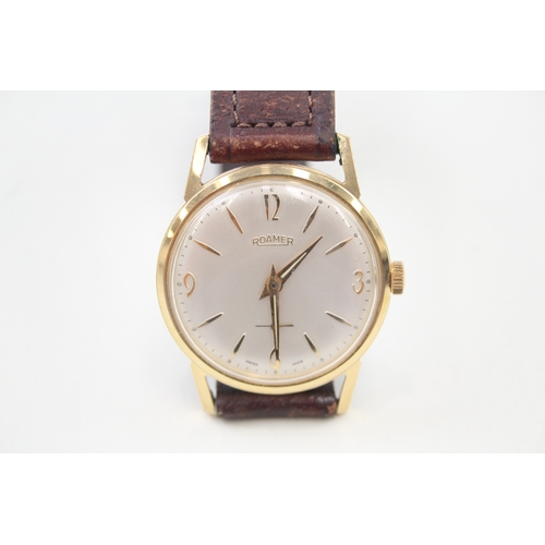 436 - Mens Vintage Roamer Gold Tone Watch Hand-Wind Working