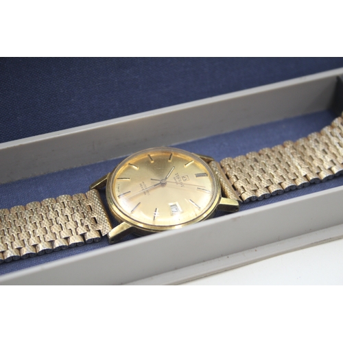 441 - Mens Vintage Tissot Seastar Gold Tone Watch Automatic Working