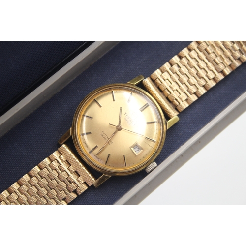 441 - Mens Vintage Tissot Seastar Gold Tone Watch Automatic Working