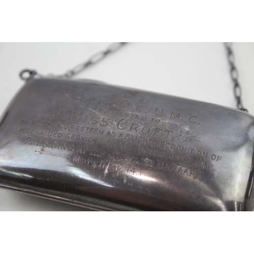 24 - .925 sterling ladies coin purse / bag w/ personal engraving