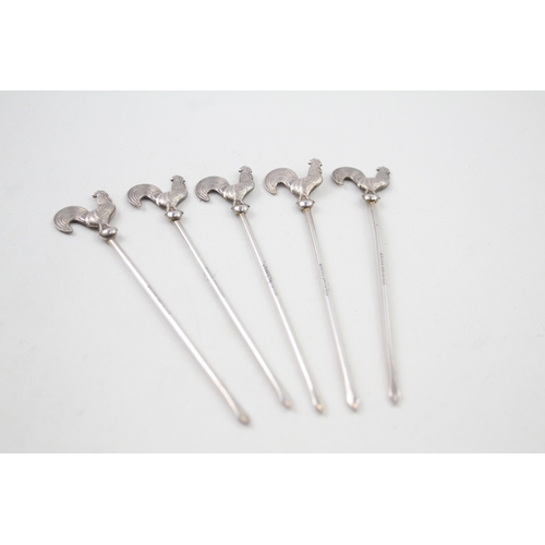 25 - 5 x .925 sterling novelty cocktail sticks