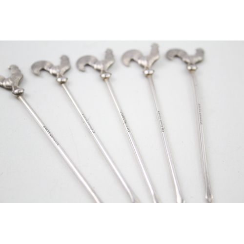 25 - 5 x .925 sterling novelty cocktail sticks