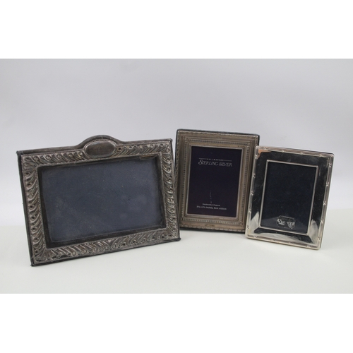 33 - 3 x vintage .925 sterling silver photograph frames