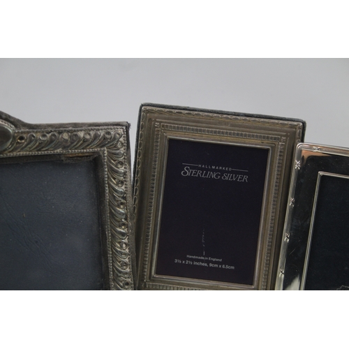 33 - 3 x vintage .925 sterling silver photograph frames