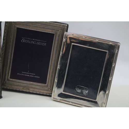 33 - 3 x vintage .925 sterling silver photograph frames