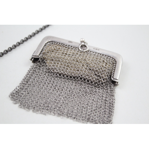 35 - 2 x .925 sterling silver chainmail coin purses / bags