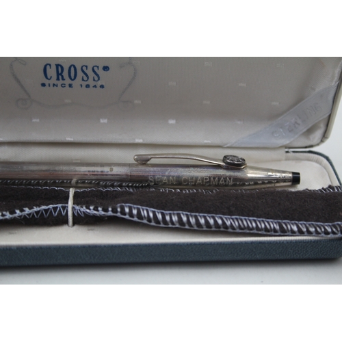 37 - 3 x CROSS .925 sterling ballpoint pens / biros inc boxed