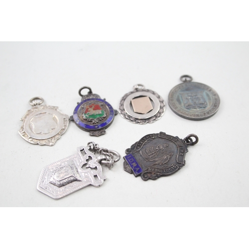 41 - 6 x .925 sterling silver fobs / medallions