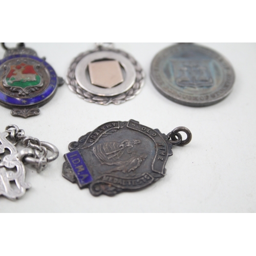 41 - 6 x .925 sterling silver fobs / medallions