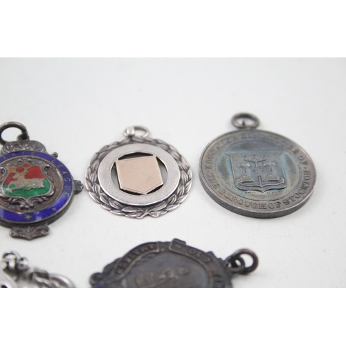 41 - 6 x .925 sterling silver fobs / medallions